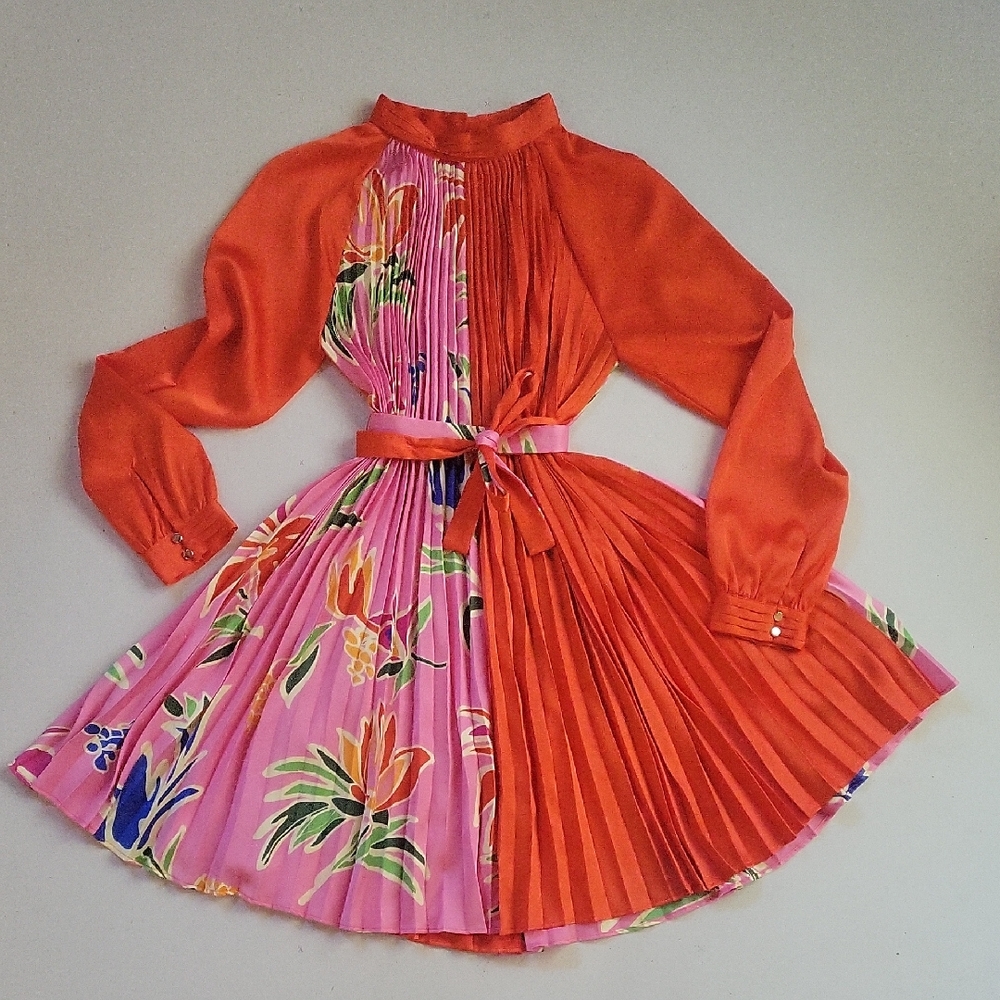 Fate Pink and Orange Floral Dress